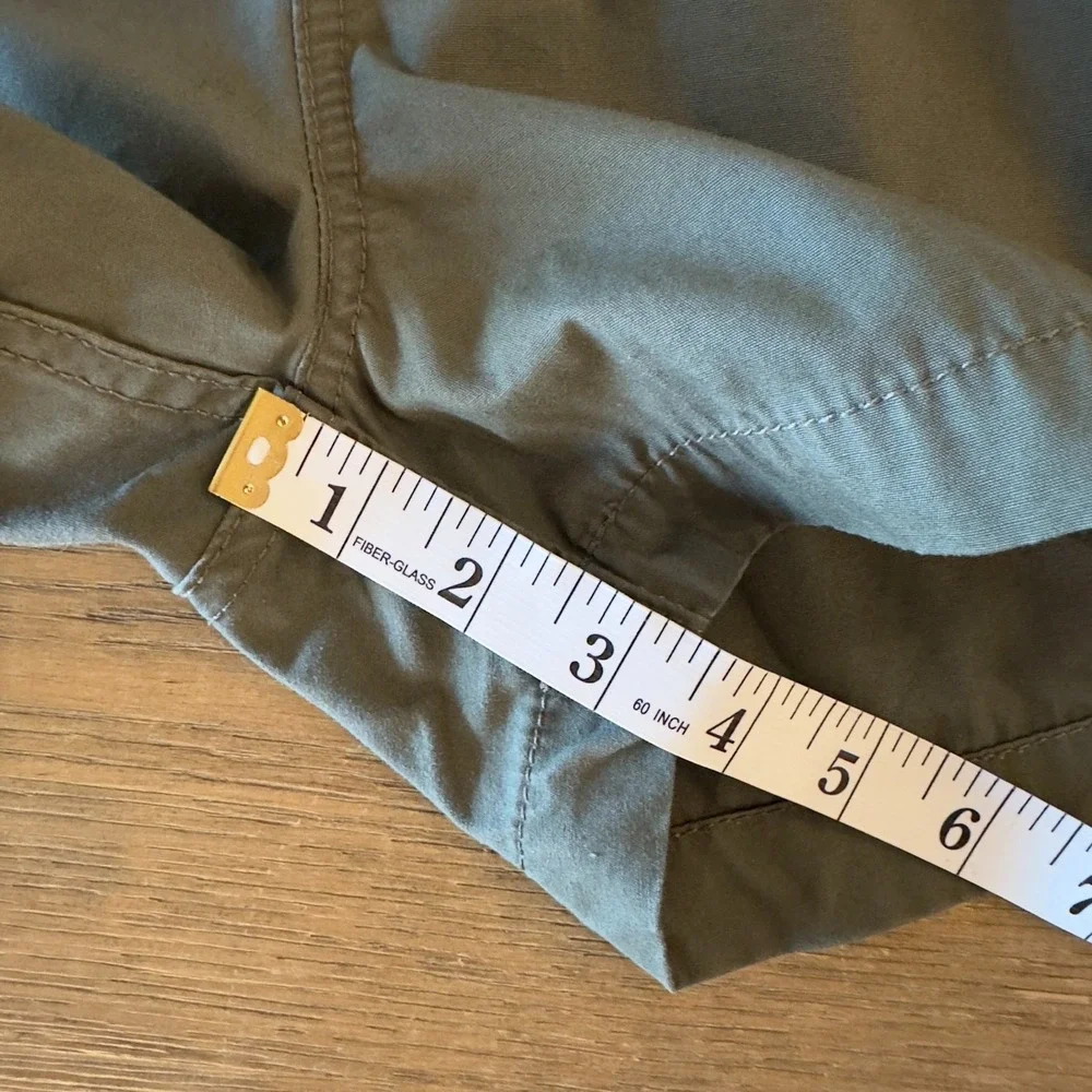 Ksubi Cotton Twill Flat Front Active Shorts-Men's Sz 34-Army Khaki Green-Hiking‎